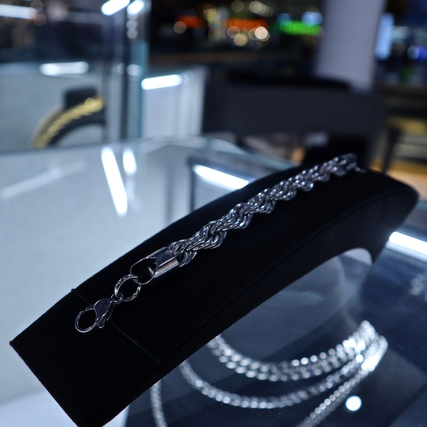 10mm Silver Rope Bracelet