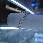 Solid Silver Iced Heart Bangle