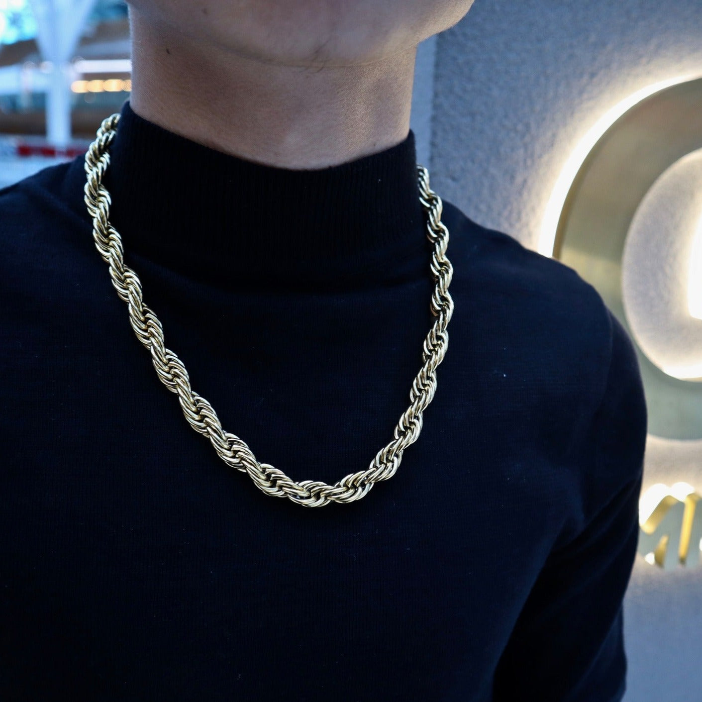 10mm Gold Rope Chain
