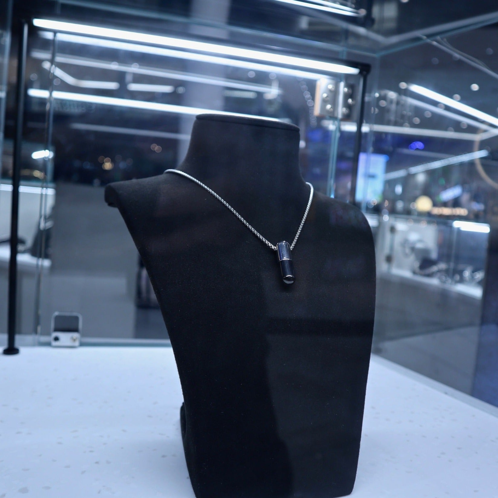 Black-Silver Capsule Pendant