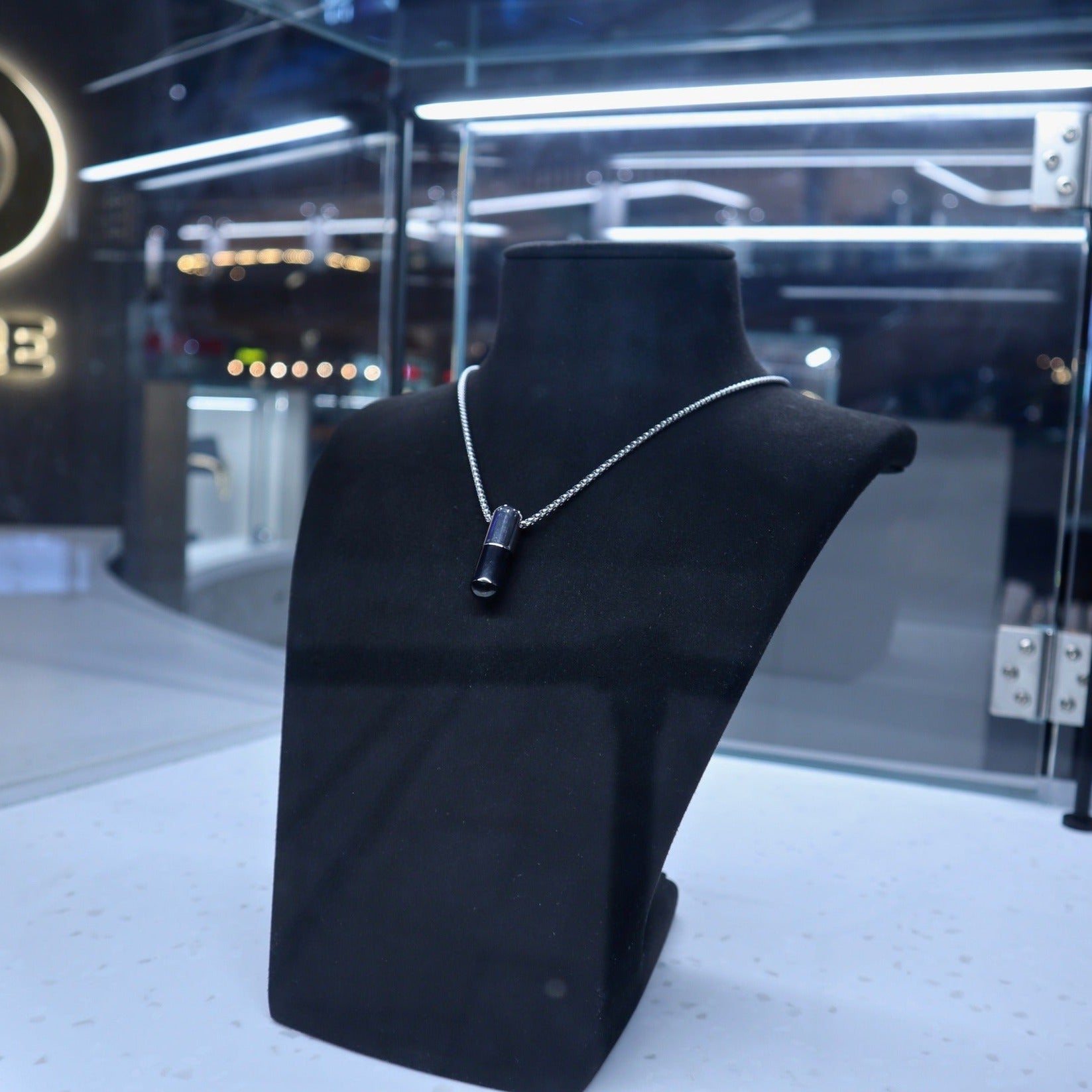 Black-Silver Capsule Pendant