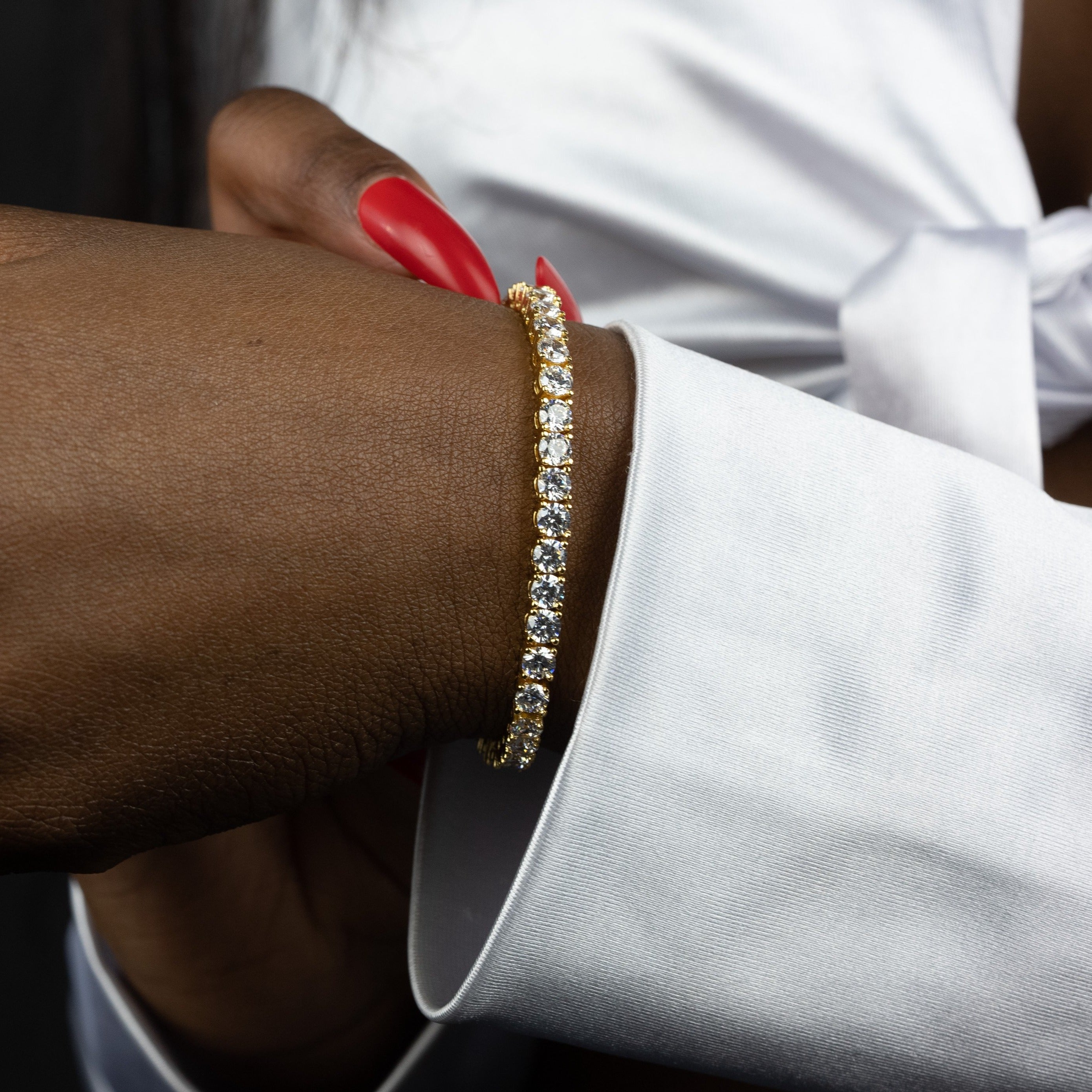 4mm Round Gold Tennis Bracelet