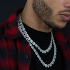 Solitaire Silver Cluster Tennis Chain