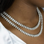 Silver Leaf Shape Diamond Chain