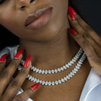 Silver Leaf Shape Diamond Chain