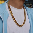 12mm Gold Cuban Chain Stainless Steel